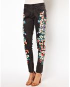 Insight Flower Print Skinny Jeans - Lyst