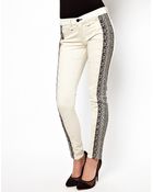 Rag & Bone Spilt Skinny with Lace Embroidery - Lyst