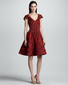 Zac Posen Floral Jacquard A Line Dress - Lyst