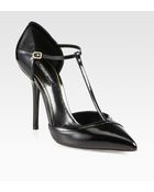 Dolce & Gabbana Leather Tstrap Dorsay Pumps - Lyst