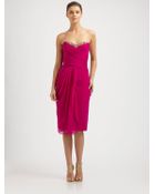 Notte By Marchesa Silk Chiffon Strapless Draped Dress - Lyst