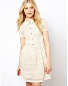 River Island Lace Placket Dress - Lyst