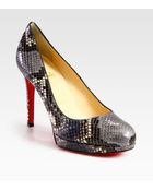Christian Louboutin Python Platform Pumps - Lyst