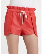 Rebecca Minkoff Mika Perforated Leather Shorts - Lyst
