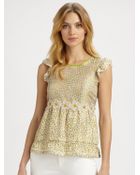 RED Valentino Silk Daisy Top - Lyst