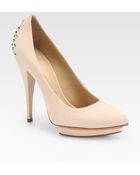 McQ by Alexander McQueen Studded Suede Platform Pumps - Lyst