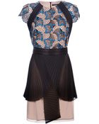 Marios Schwab Short Sleeve Lace Dress - Lyst
