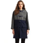 Cacharel Colorblock Toggle Coat - Lyst
