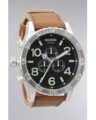 Nixon The 5130 Chrono Leather Watch in Black Saddle - Lyst