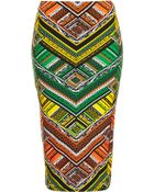 Topshop Aztec Print Tube Skirt - Lyst