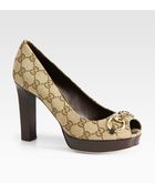 Gucci Sunset Horsebit Gg Pumps - Lyst