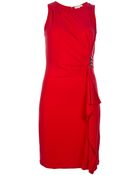 MICHAEL Michael Kors Sleeveless Draped Dress - Lyst