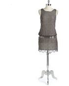 Adrianna Papell Beaded Chiffon Cocktail Dress - Lyst