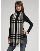 Burberry Giant Check Cashmere Scarf - Lyst