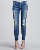 7 For All Mankind Cropped Skinny Jeans - Lyst