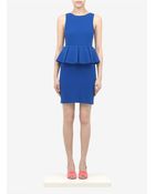 Alice + Olivia Pleated Peplum Dress - Lyst