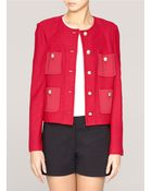 St. John Textured Wool Blend Jacket - Lyst