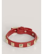Valentino Studded Narrow Leather Bracelet - Lyst