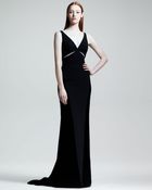 Stella McCartney Velvet Cutout Contrasttrim Gown - Lyst