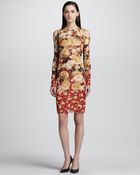 Jean Paul Gaultier Cold Shoulder Floral Dress - Lyst