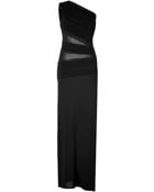 Roberto Cavalli Sheer Panel Gown in Black - Lyst