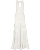 Temperley London Marguerite Lace Trimmed Silk Chiffon Gown - Lyst