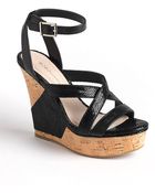 BCBGeneration Rizza Leather Platform Wedge Sandals - Lyst