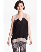 Helmut Lang Contrast Trim Jersey Top - Lyst