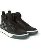 Lanvin Woven Nubuck High Top Sneakers - Lyst