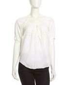 Rebecca Taylor Embroidered Voile Top - Lyst