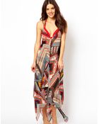 Asos Tribal Scarf Print Beach Dress - Lyst