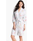 Carole Hochman Designs Short Floral Print Robe - Lyst