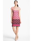 Eliza J Print Cap Sleeve Jersey Shift Dress - Lyst