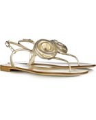 Giuseppe Zanotti Embellished Metallic Leather Sandals - Lyst