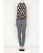 Helmut Lang Grey Stretch Leather Trousers - Lyst