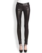 Saint Laurent Stretch Leather Skinny Pants - Lyst