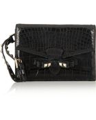 Valentino Studded Alligator Wristlet Clutch - Lyst