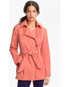 Vince Camuto Ashley Moto Trench Coat - Lyst