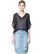 Zara Open Work Top - Lyst