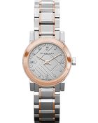 Burberry Steel Rose Gold Diamond Marker Watch - Lyst