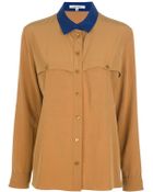 Carven Contrast Collar Shirt - Lyst