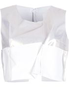 Comme Des Garçons Asymmetric Cropped Vest Top - Lyst