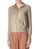 Rick Owens Leather Bomber Jacket - Lyst