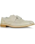 A.testoni Beige Calf Leather Derby Shoes - Lyst