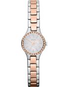 DKNY Glitz Stainless Steel Rose Goldtoned Watch - Lyst