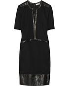 Helmut Lang Motion Leather-Trimmed Stretch-Knit Dress - Lyst