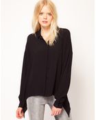 Just Female Tuxedo Collar Blouse - Lyst