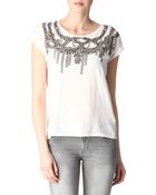 Maje Collier Printed T Shirt - Lyst