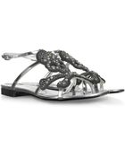 Philipp Plein Pirate Crystal Leather Flat Sandal - Lyst
