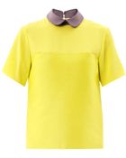 Roksanda Ilincic Estes Silkcrepe Collar Blouse - Lyst